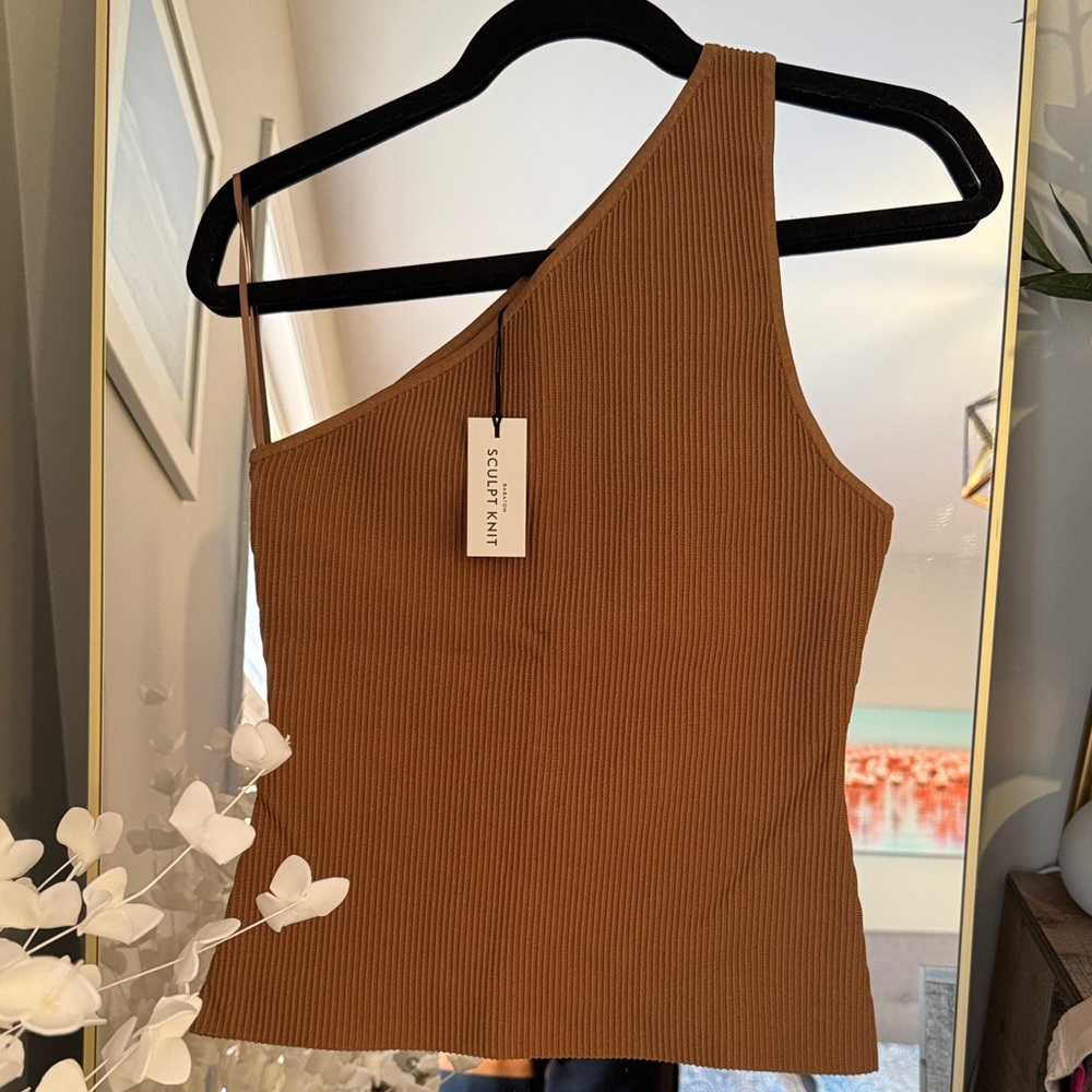 Babaton One-Shoulder Sculpt Knit Top